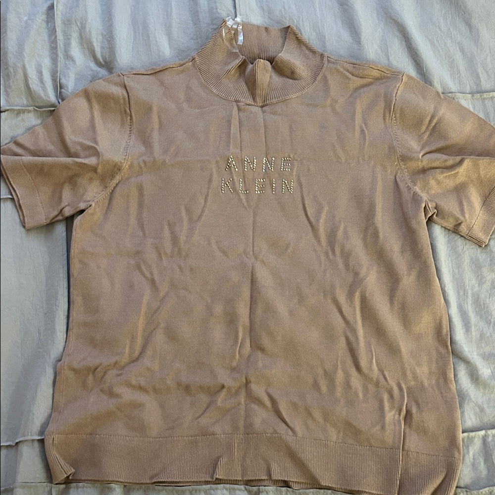 Anne Klein Light Brown Turtleneck Sweater